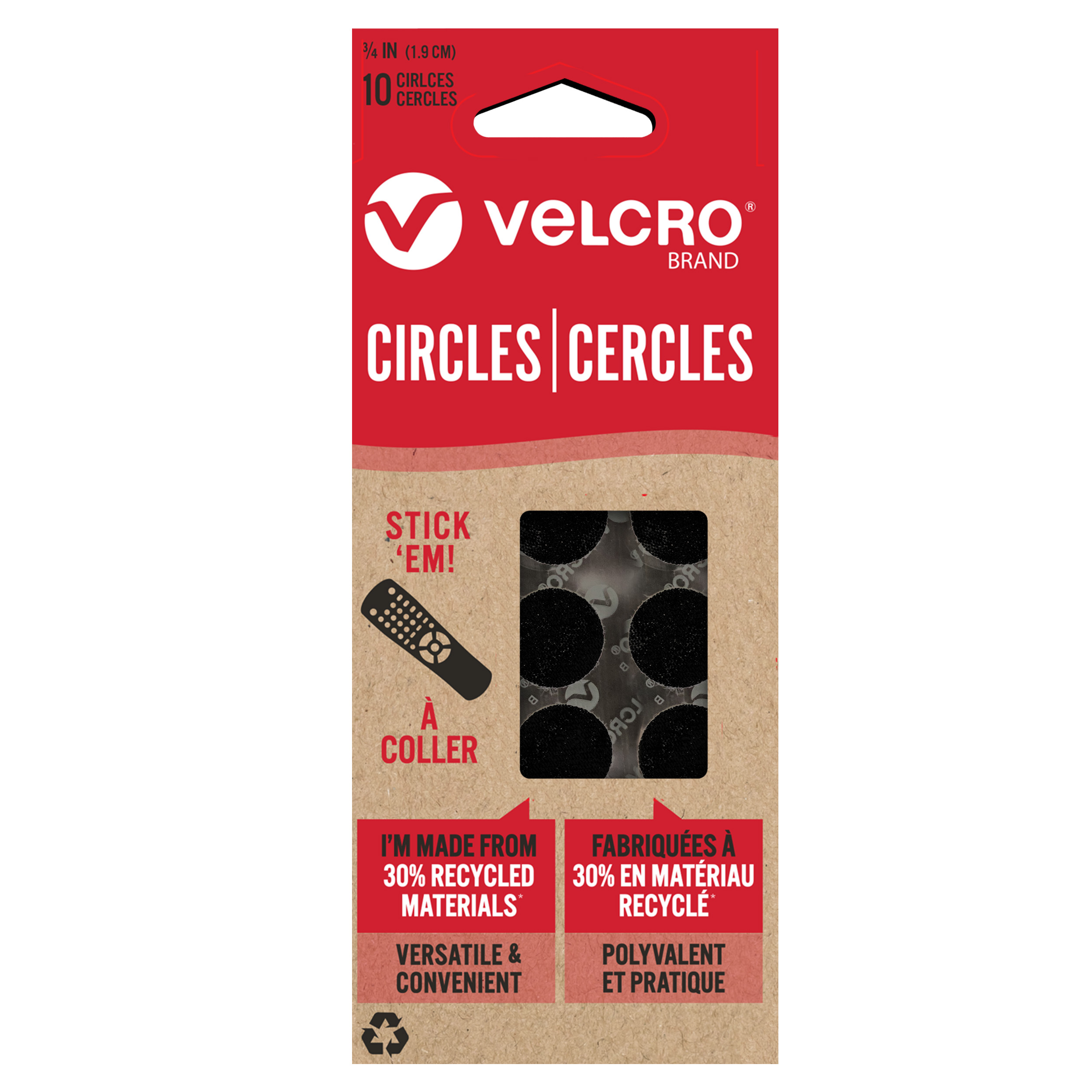 VELCRO® Brand Black Stick 'Em Circles